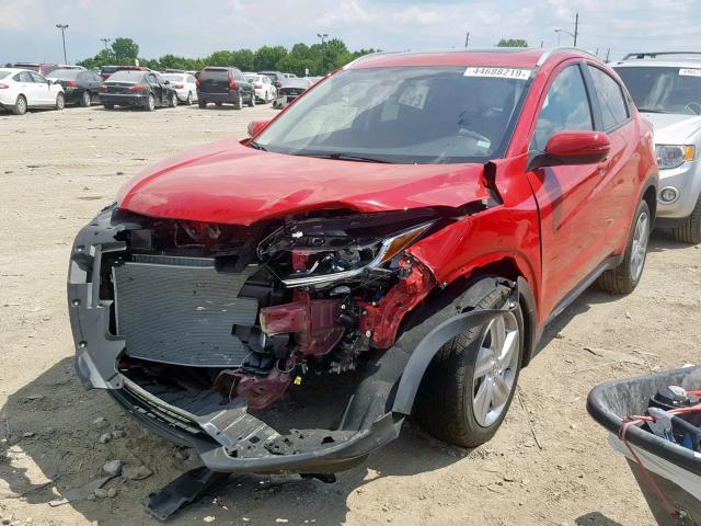 3CZRU6H52KM709411 - 2019 HONDA HR-V EX RED photo 2