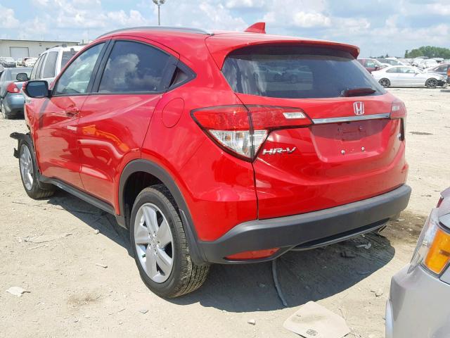 3CZRU6H52KM709411 - 2019 HONDA HR-V EX RED photo 3