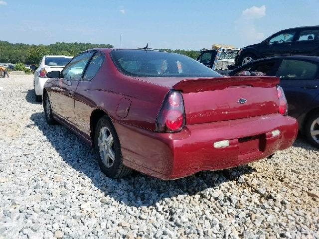 2G1WX12K059169175 - 2005 CHEVROLET MONTE CARL BURGUNDY photo 3