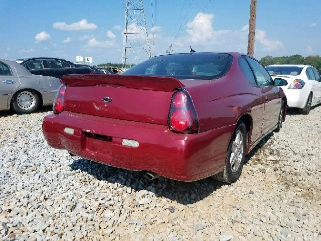 2G1WX12K059169175 - 2005 CHEVROLET MONTE CARL BURGUNDY photo 4