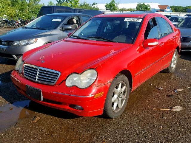 WDBRF61J03F321021 - 2002 MERCEDES-BENZ C240 RED photo 2