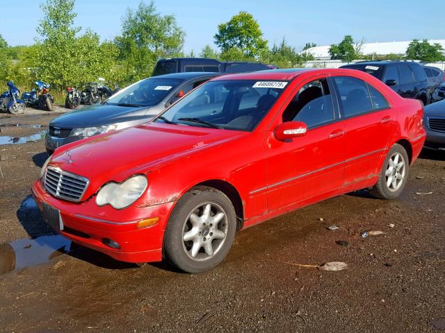 WDBRF61J03F321021 - 2002 MERCEDES-BENZ C240 RED photo 9