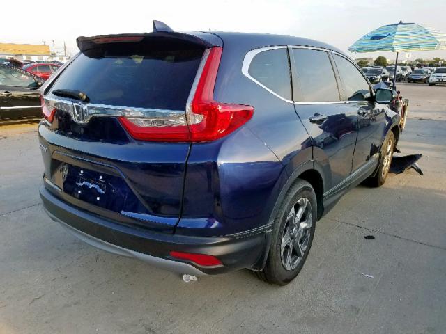 5J6RW1H85JA012558 - 2018 HONDA CR-V EXL BLUE photo 4