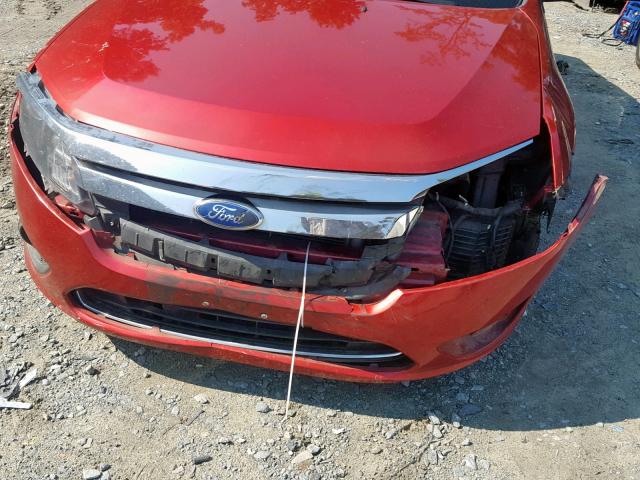 3FAHP0GAXBR261285 - 2011 FORD FUSION S RED photo 9