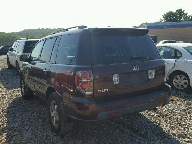 5FNYF283X8B024654 - 2008 HONDA PILOT SE BURGUNDY photo 3