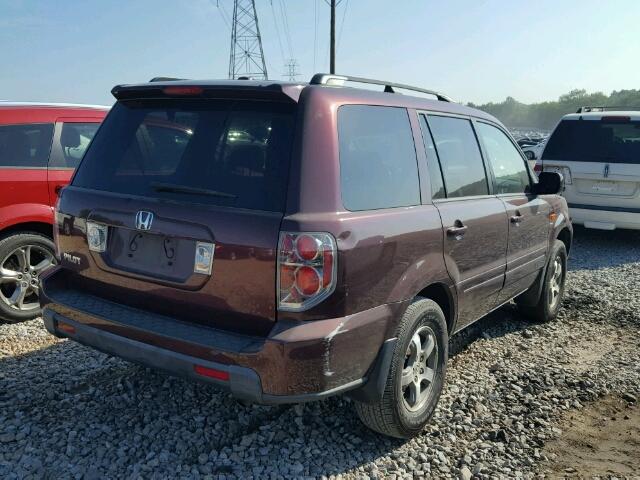 5FNYF283X8B024654 - 2008 HONDA PILOT SE BURGUNDY photo 4