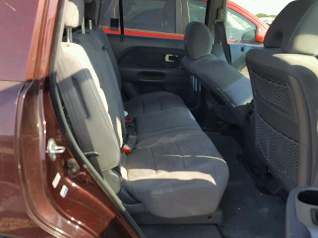 5FNYF283X8B024654 - 2008 HONDA PILOT SE BURGUNDY photo 6