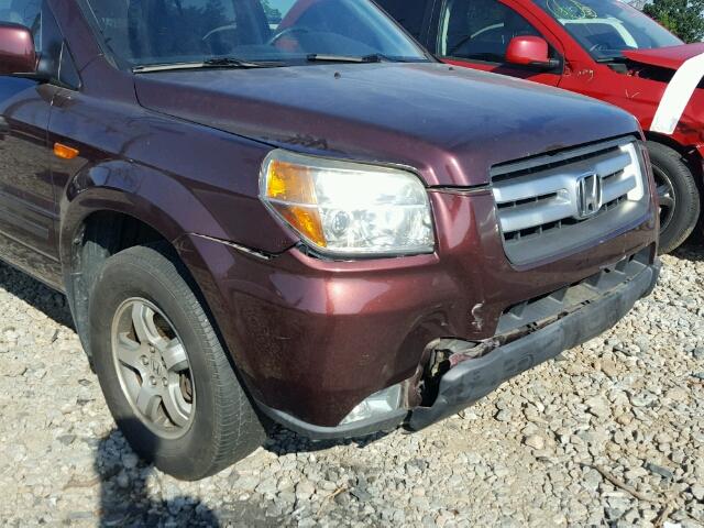 5FNYF283X8B024654 - 2008 HONDA PILOT SE BURGUNDY photo 9