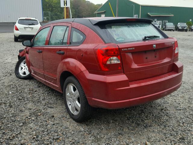 1B3HB48B57D351260 - 2007 DODGE CALIBER SX RED photo 3