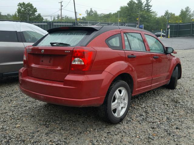 1B3HB48B57D351260 - 2007 DODGE CALIBER SX RED photo 4