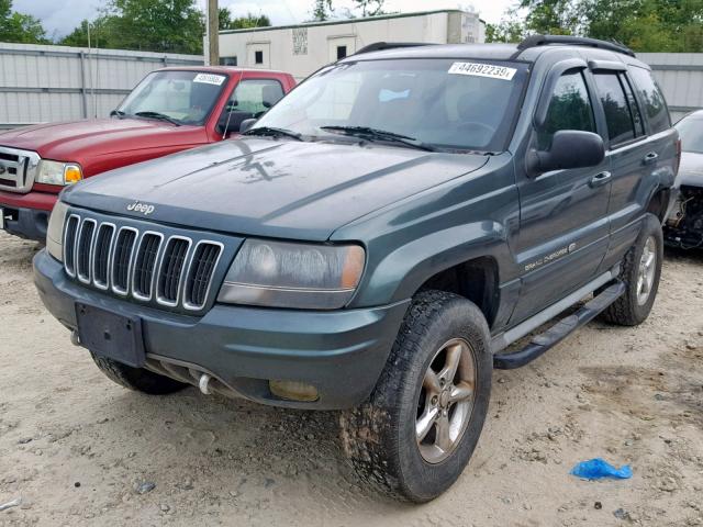 1J8GW68J22C184204 - 2002 JEEP GRAND CHER GREEN photo 2