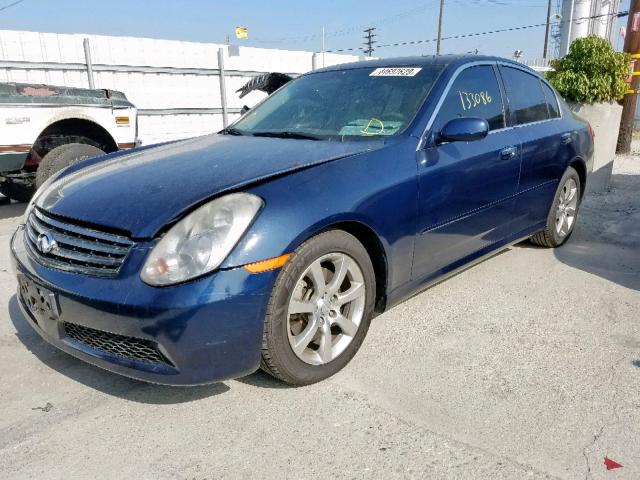 JNKCV51E05M208383 - 2005 INFINITI G35 BLUE photo 2