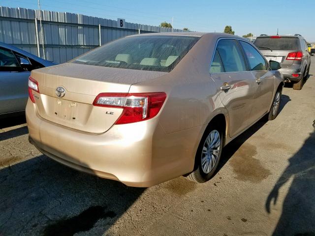4T4BF1FK8CR269870 - 2012 TOYOTA CAMRY BASE GOLD photo 4