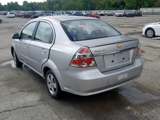 KL1TD56E79B632259 - 2009 CHEVROLET AVEO LS SILVER photo 3