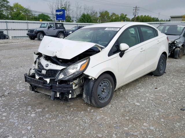 KNADM4A3XD6285263 - 2013 KIA RIO LX WHITE photo 2