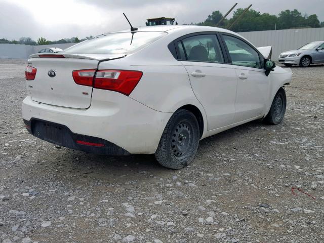 KNADM4A3XD6285263 - 2013 KIA RIO LX WHITE photo 4