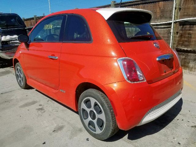 3C3CFFGE2GT161127 - 2016 FIAT 500 ELECTR ORANGE photo 3