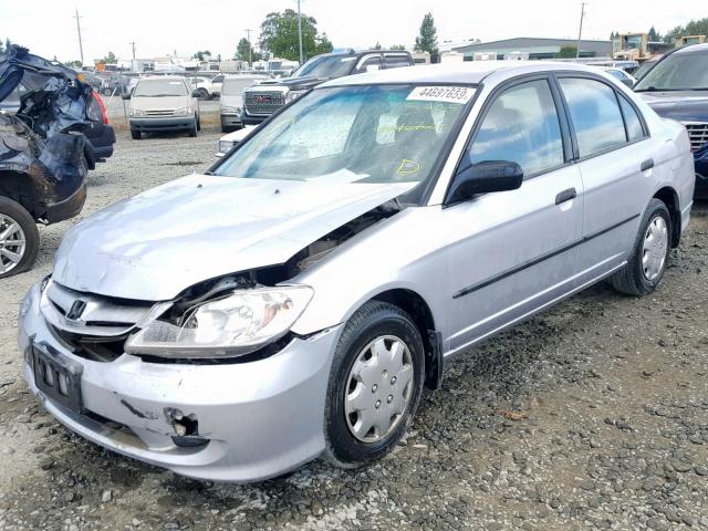 1HGES16355L030111 - 2005 HONDA CIVIC DX V SILVER photo 2