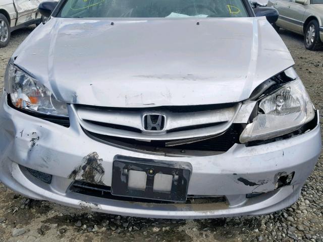 1HGES16355L030111 - 2005 HONDA CIVIC DX V SILVER photo 9