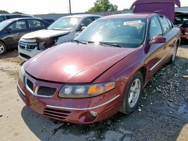 1G2HX54K814261768 - 2001 PONTIAC BONNEVILLE MAROON photo 2