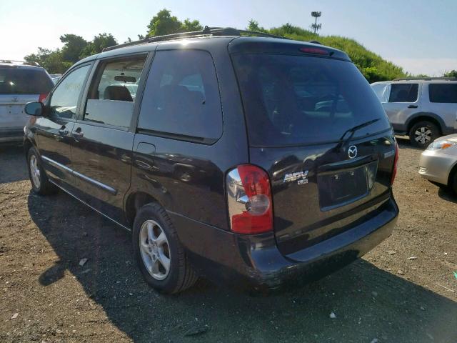 JM3LW28A220333752 - 2002 MAZDA MPV WAGON BLACK photo 3