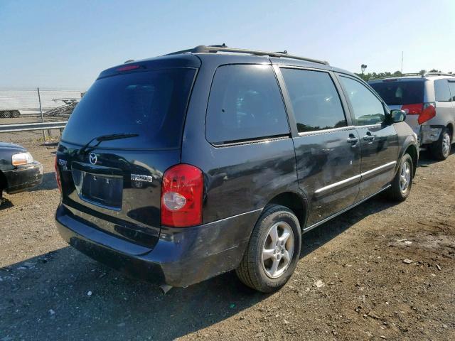 JM3LW28A220333752 - 2002 MAZDA MPV WAGON BLACK photo 4