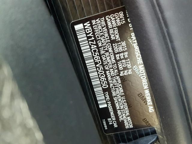 WBY1Z4C56FV503650 - 2015 BMW I3 REX Boz foto 10