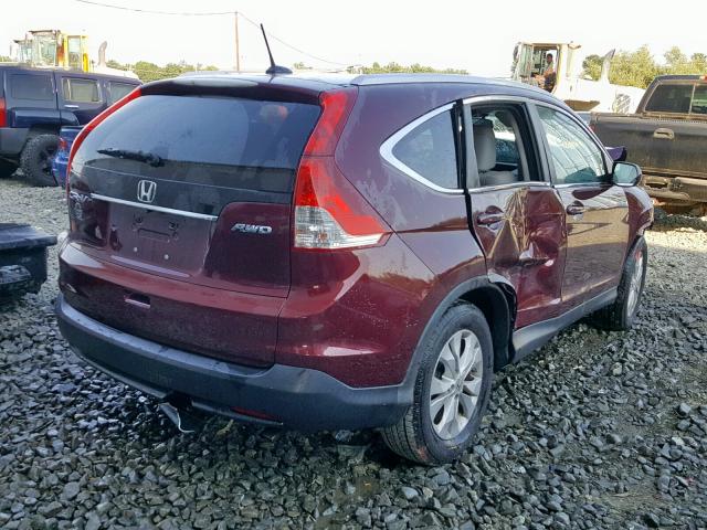 5J6RM4H71DL074479 - 2013 HONDA CR-V EXL RED photo 4