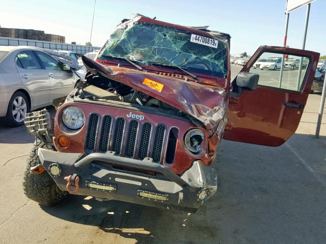1J4GA59137L118700 - 2007 JEEP WRANGLER S წითელი ფოტო 9