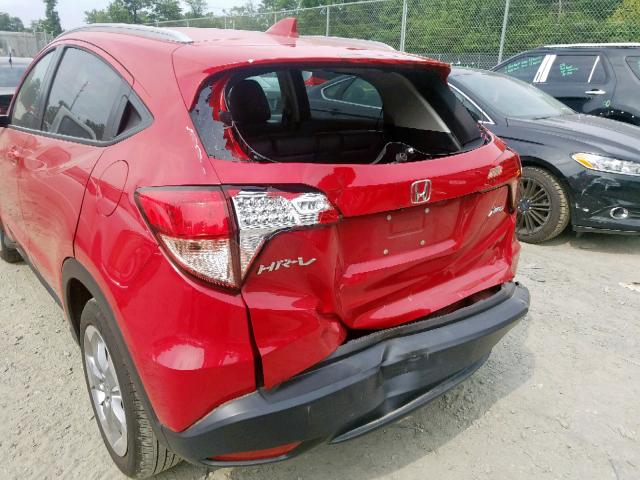 3CZRU6H76GM767157 - 2016 HONDA HR-V EXL RED photo 9