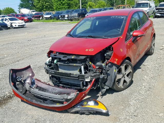 KNADN5A33E6912034 - 2014 KIA RIO EX RED photo 2