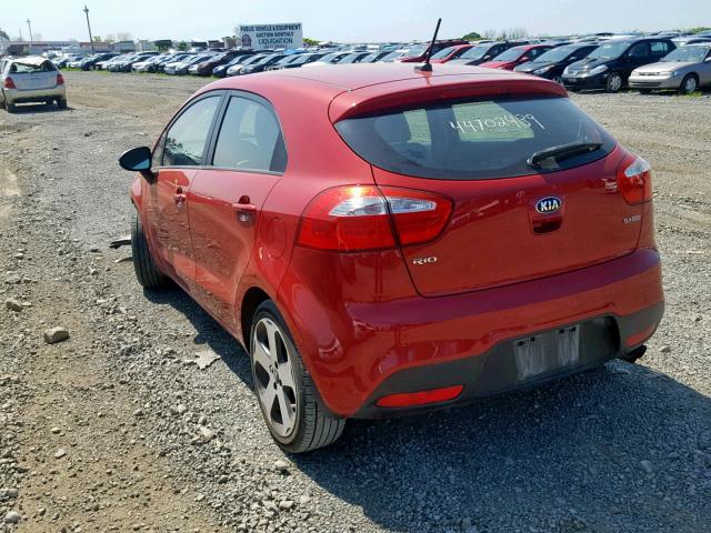 KNADN5A33E6912034 - 2014 KIA RIO EX RED photo 3