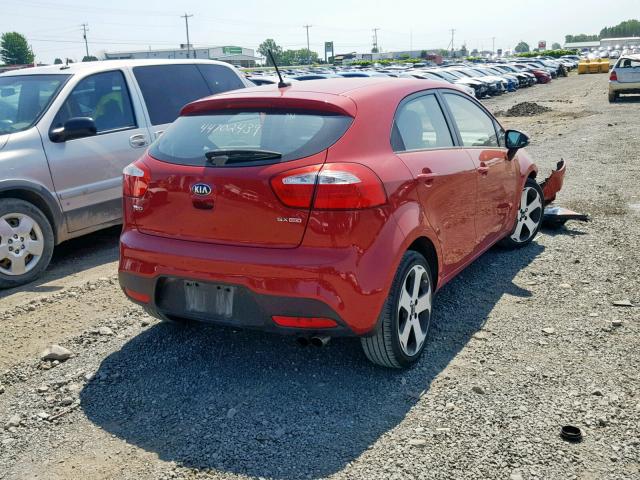 KNADN5A33E6912034 - 2014 KIA RIO EX RED photo 4