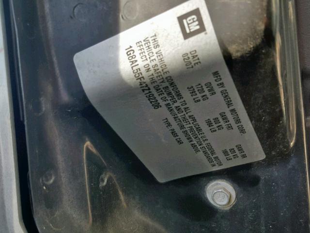 1G8AL55F47Z192206 - 2007 SATURN ION LEVEL TEAL photo 10