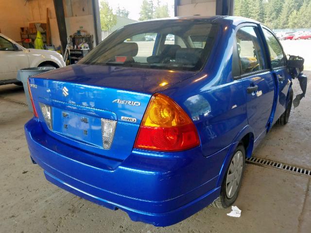 JS2RB62S265300059 - 2006 SUZUKI AERIO BLUE photo 4