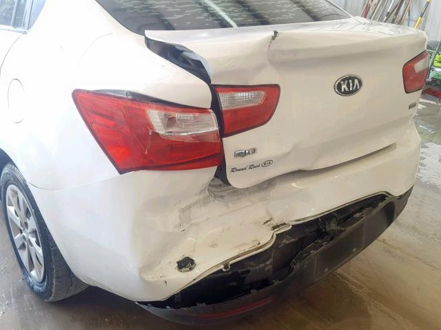 KNADM4A38E6394905 - 2014 KIA RIO LX WHITE photo 9