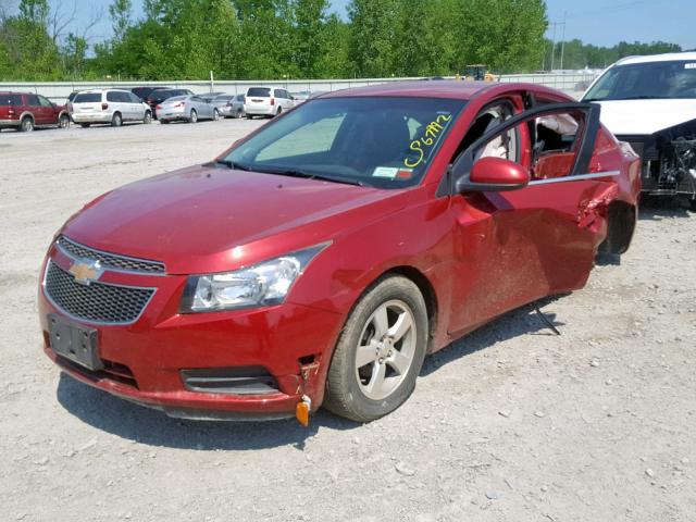 1G1PF5S90B7135343 - 2011 CHEVROLET CRUZE LT RED photo 2