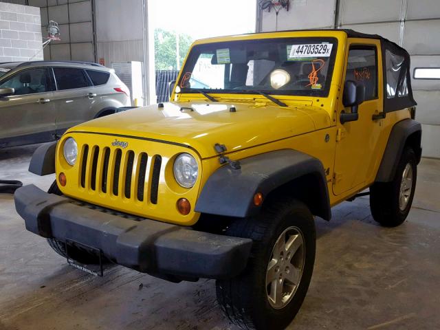 1J4FA24188L601473 - 2008 JEEP WRANGLER X YELLOW photo 2