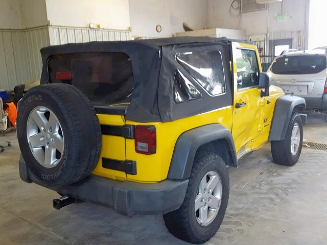 1J4FA24188L601473 - 2008 JEEP WRANGLER X YELLOW photo 4