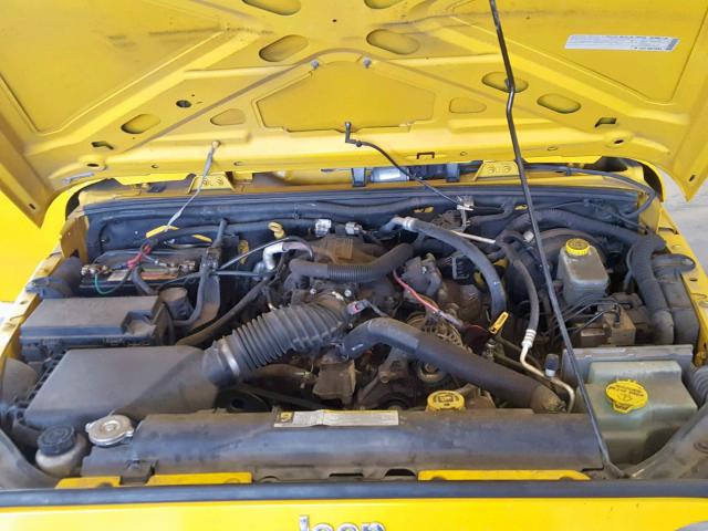 1J4FA24188L601473 - 2008 JEEP WRANGLER X YELLOW photo 7