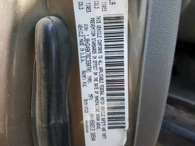 1J8HG48K76C330701 - 2006 JEEP COMMANDER TAN photo 10