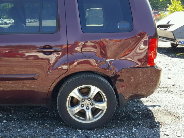 5FNYF4H78CB016706 - 2012 HONDA PILOT EXLN MAROON photo 9