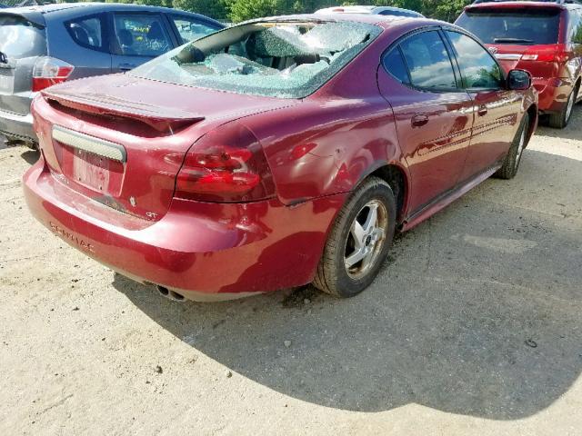 2G2WP522X41361106 - 2004 PONTIAC GRAND PRIX RED photo 4