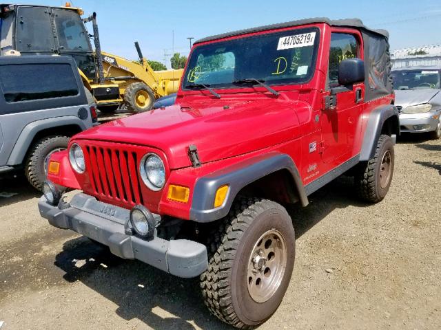 1J4FA39S74P792491 - 2004 JEEP WRANGLER X RED photo 2