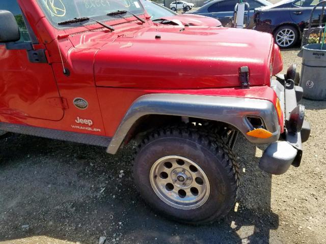 1J4FA39S74P792491 - 2004 JEEP WRANGLER X RED photo 9