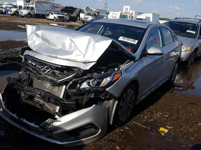 5NPE34AFXGH389881 - 2016 HYUNDAI SONATA SPO SILVER photo 2