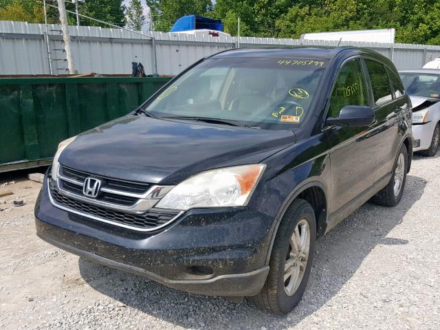 5J6RE4H70AL079522 - 2010 HONDA CR-V EXL BLACK photo 2