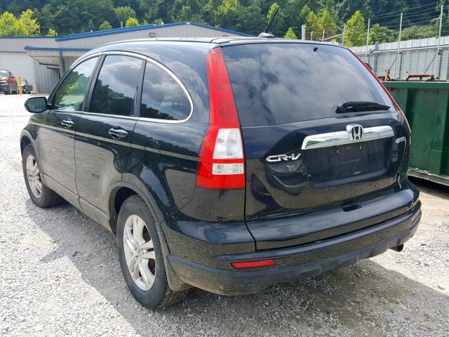 5J6RE4H70AL079522 - 2010 HONDA CR-V EXL BLACK photo 3