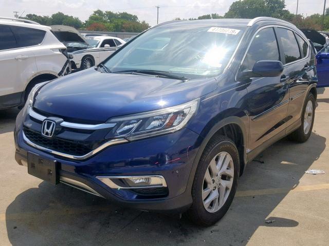 2HKRM3H70FH521276 - 2015 HONDA CR-V EXL BLUE photo 2