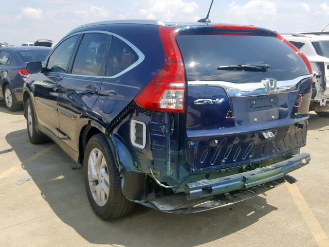 2HKRM3H70FH521276 - 2015 HONDA CR-V EXL BLUE photo 3